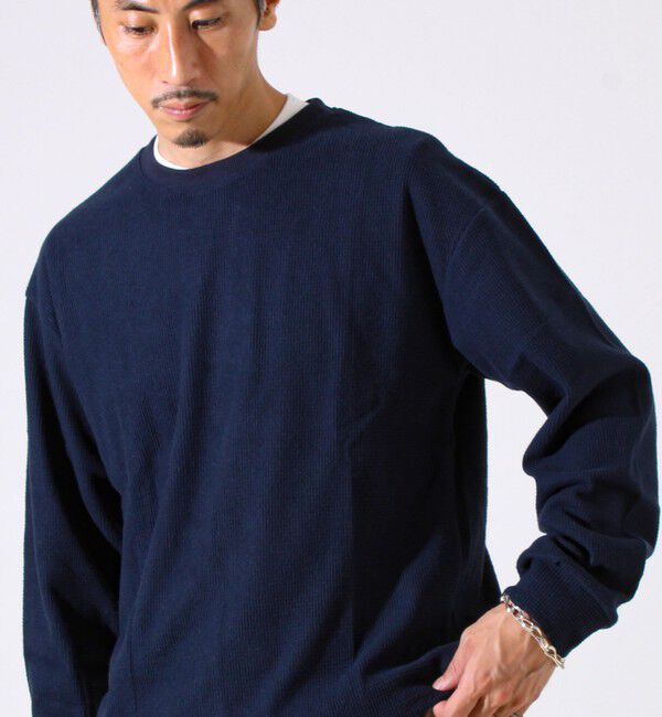 GLOSTER「【レイヤードに最適】起毛ワッフル 裾ドロストロンT」|Tシャツ・カットソー|