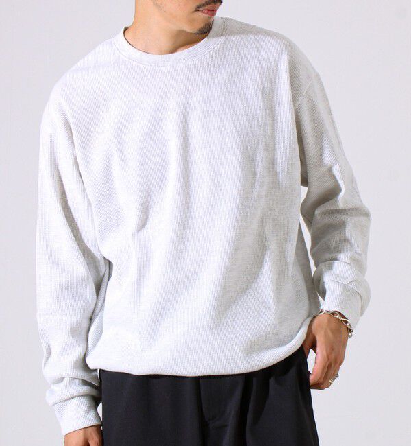 GLOSTER「【レイヤードに最適】起毛ワッフル 裾ドロストロンT」|Tシャツ・カットソー|