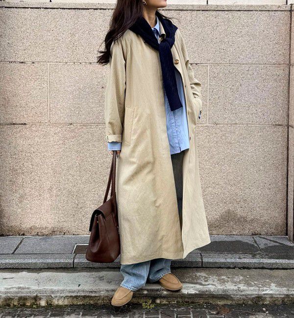 fredy emue「リネン混タンブラーステンカラーコート」|ステンカラーコート|