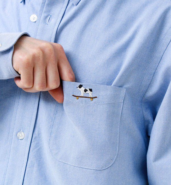 GLOSTER「【フレブル刺繍】ボタンダウン コンビシャツ」|シャツ・ブラウス|