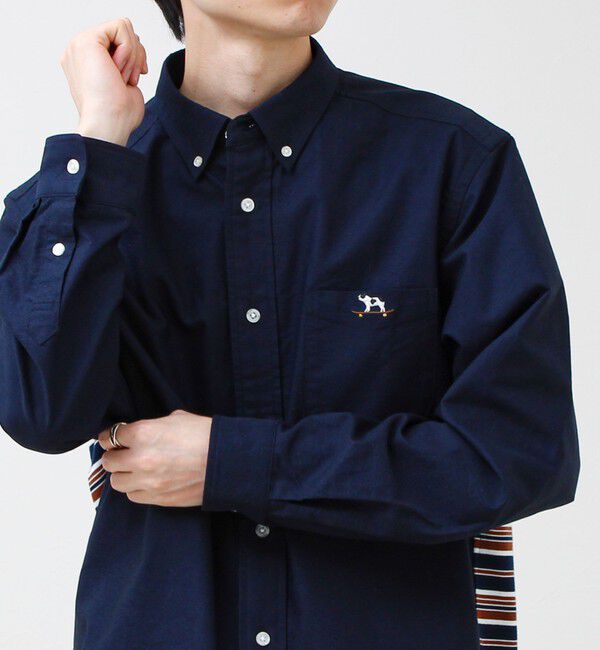 GLOSTER「【フレブル刺繍】ボタンダウン コンビシャツ」|シャツ・ブラウス|