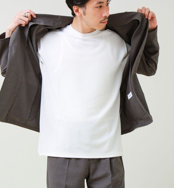 GLOSTER「【立体感素材】フクレジャガード 半袖Tシャツ」|Tシャツ・カットソー|ホワイト