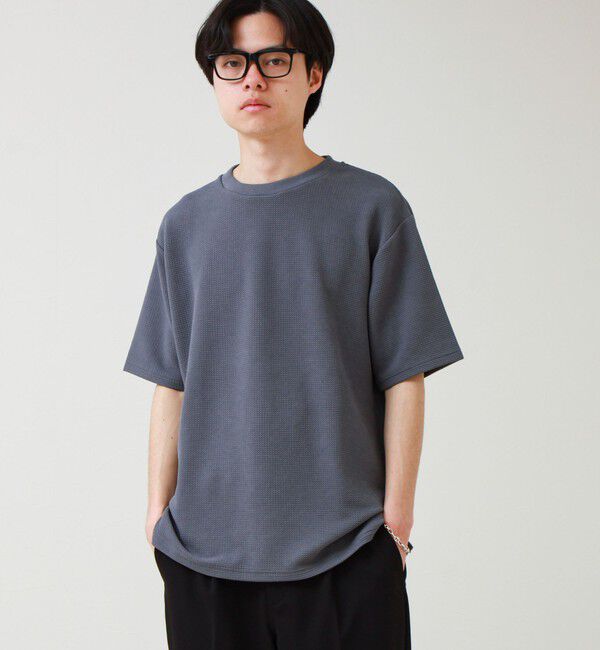 GLOSTER「【立体感素材】フクレジャガード 半袖Tシャツ」|Tシャツ・カットソー|