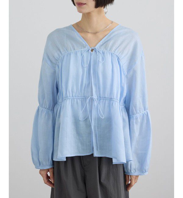SALON adam et rope'「【WEB限定】シアーラミーカルゼギャザーブラウス」|シャツ・ブラウス|