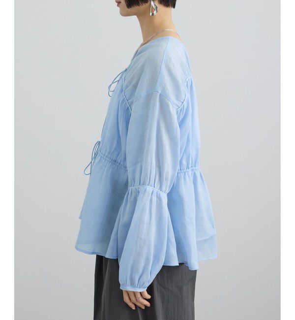 SALON adam et rope'「【WEB限定】シアーラミーカルゼギャザーブラウス」|シャツ・ブラウス|