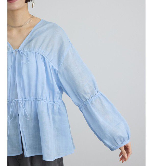 SALON adam et rope'「【WEB限定】シアーラミーカルゼギャザーブラウス」|シャツ・ブラウス|