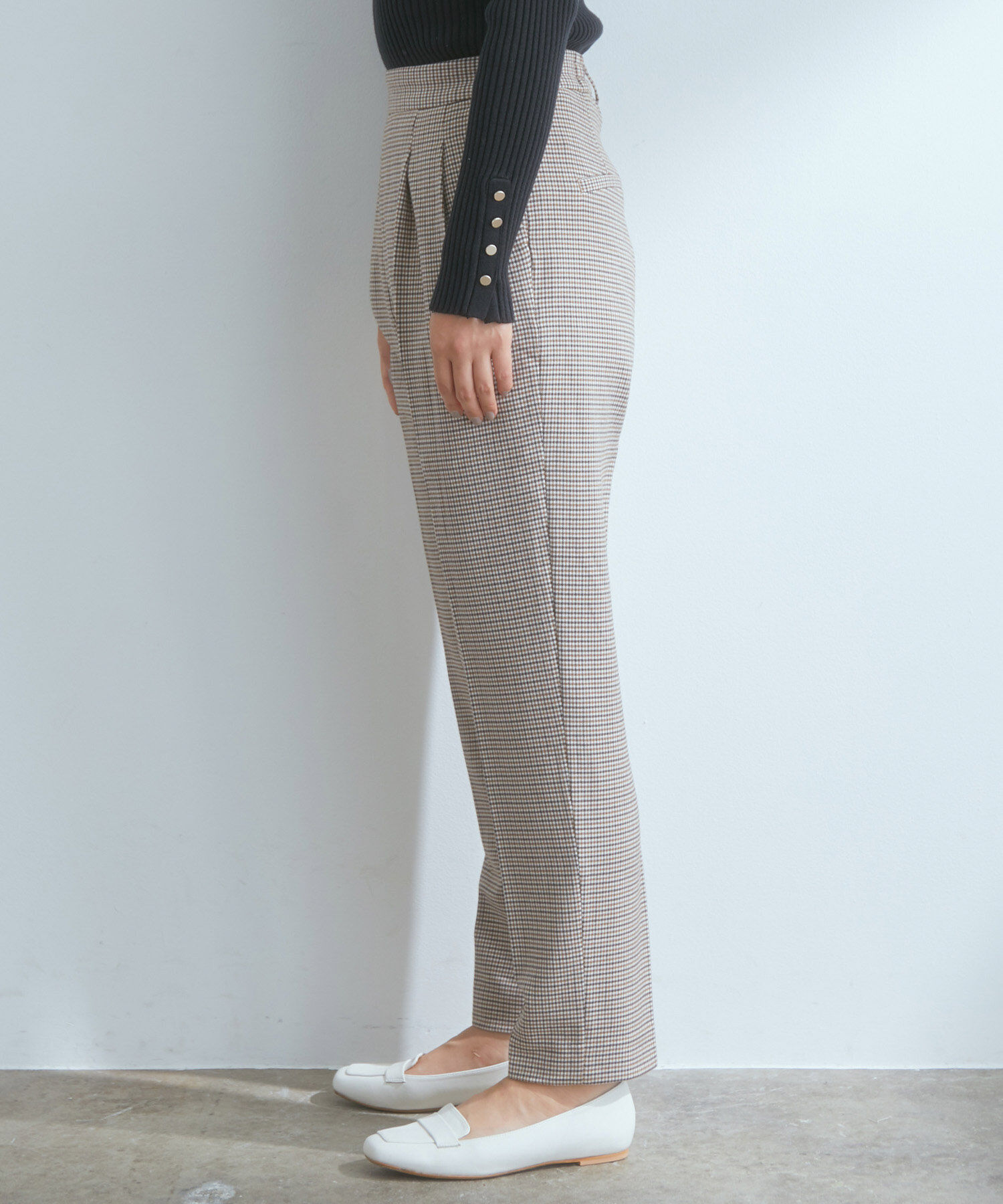 VIS「【EASY CARE】ウォッシャブルフラノツータックテーパードパンツ」|スラックス|