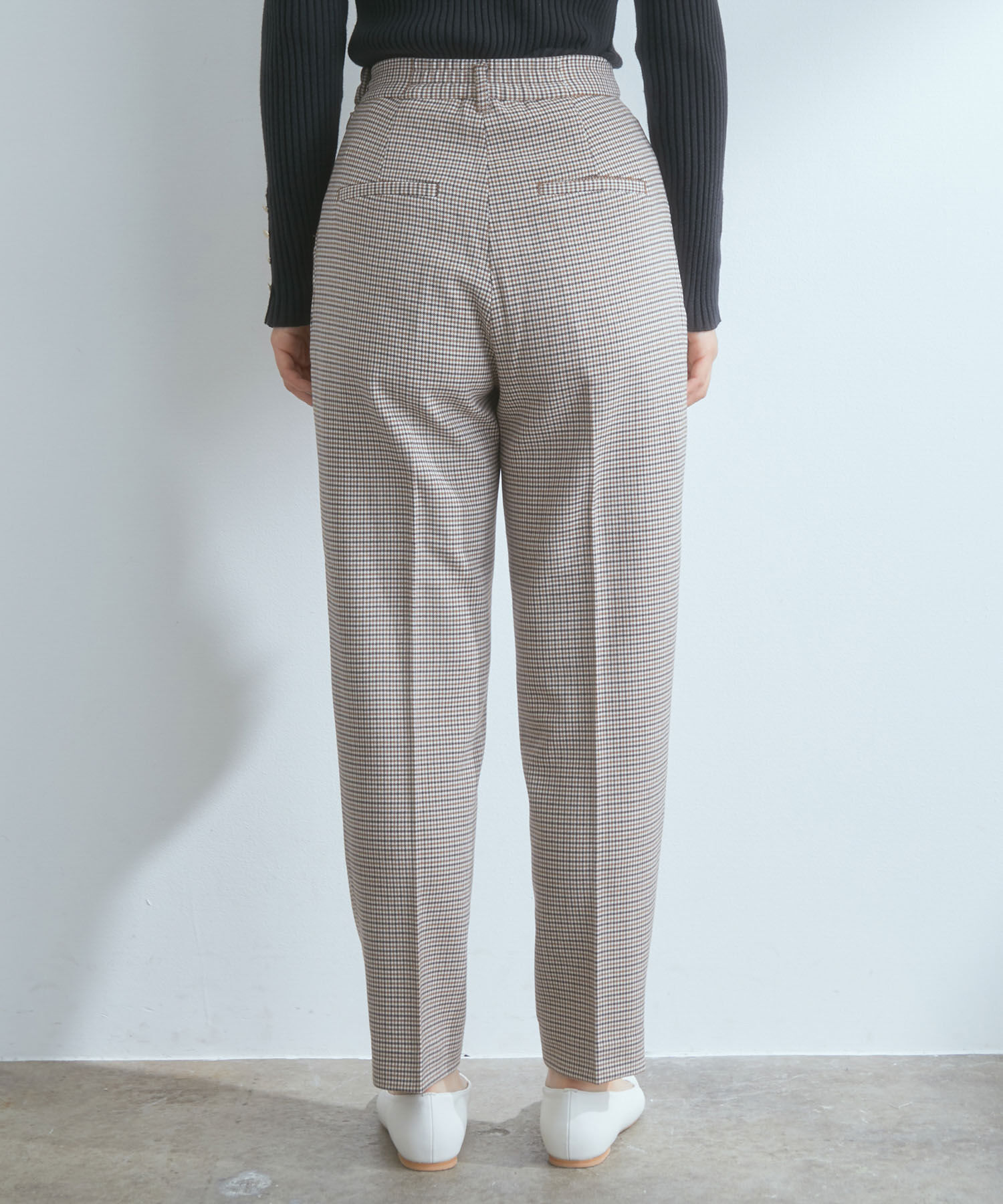 VIS「【EASY CARE】ウォッシャブルフラノツータックテーパードパンツ」|スラックス|