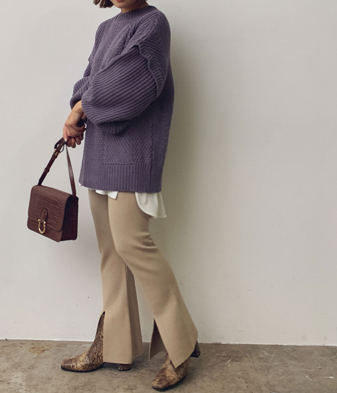 VIS「【セットアップ対応】スリット入りニットパンツ」|その他|