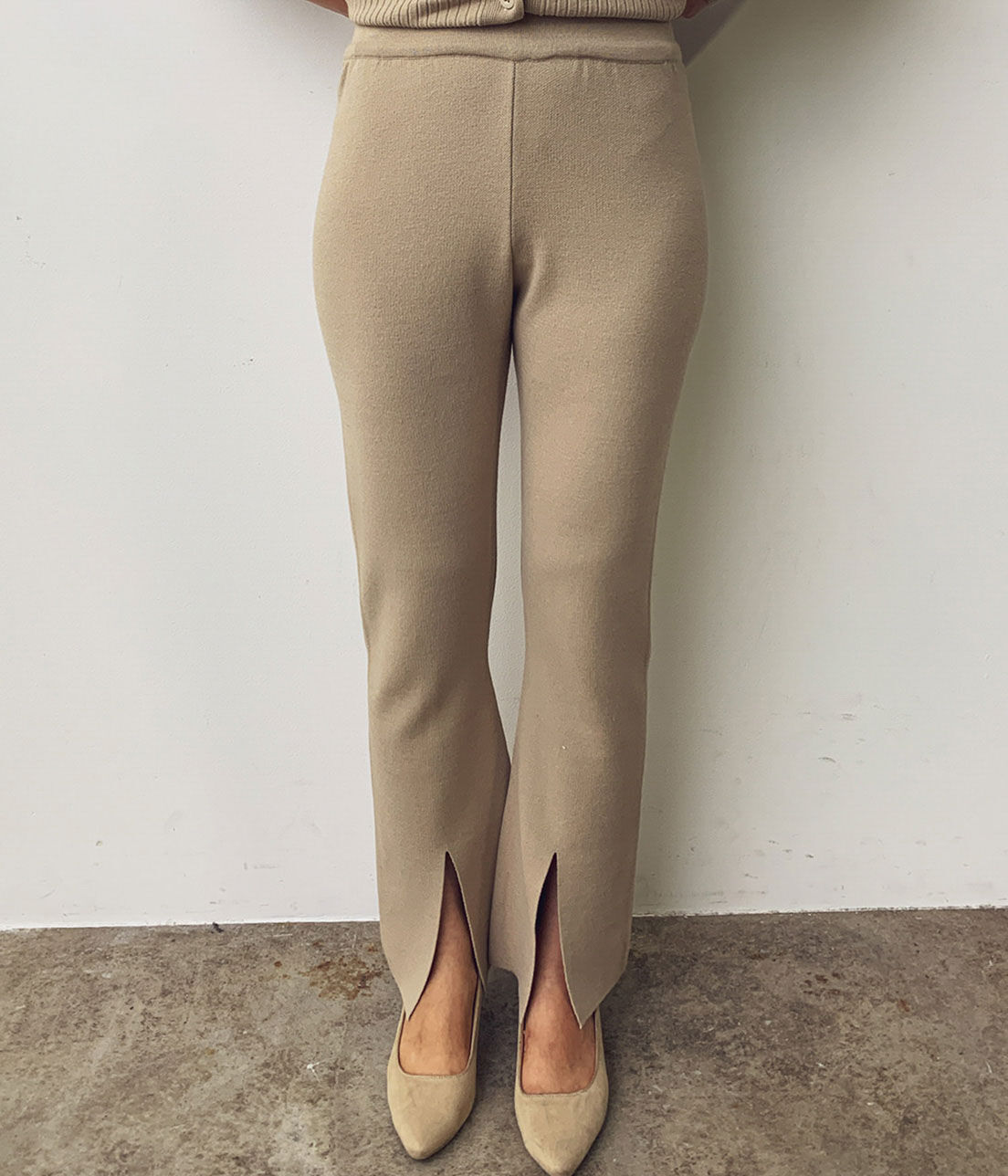 VIS「【セットアップ対応】スリット入りニットパンツ」|その他|