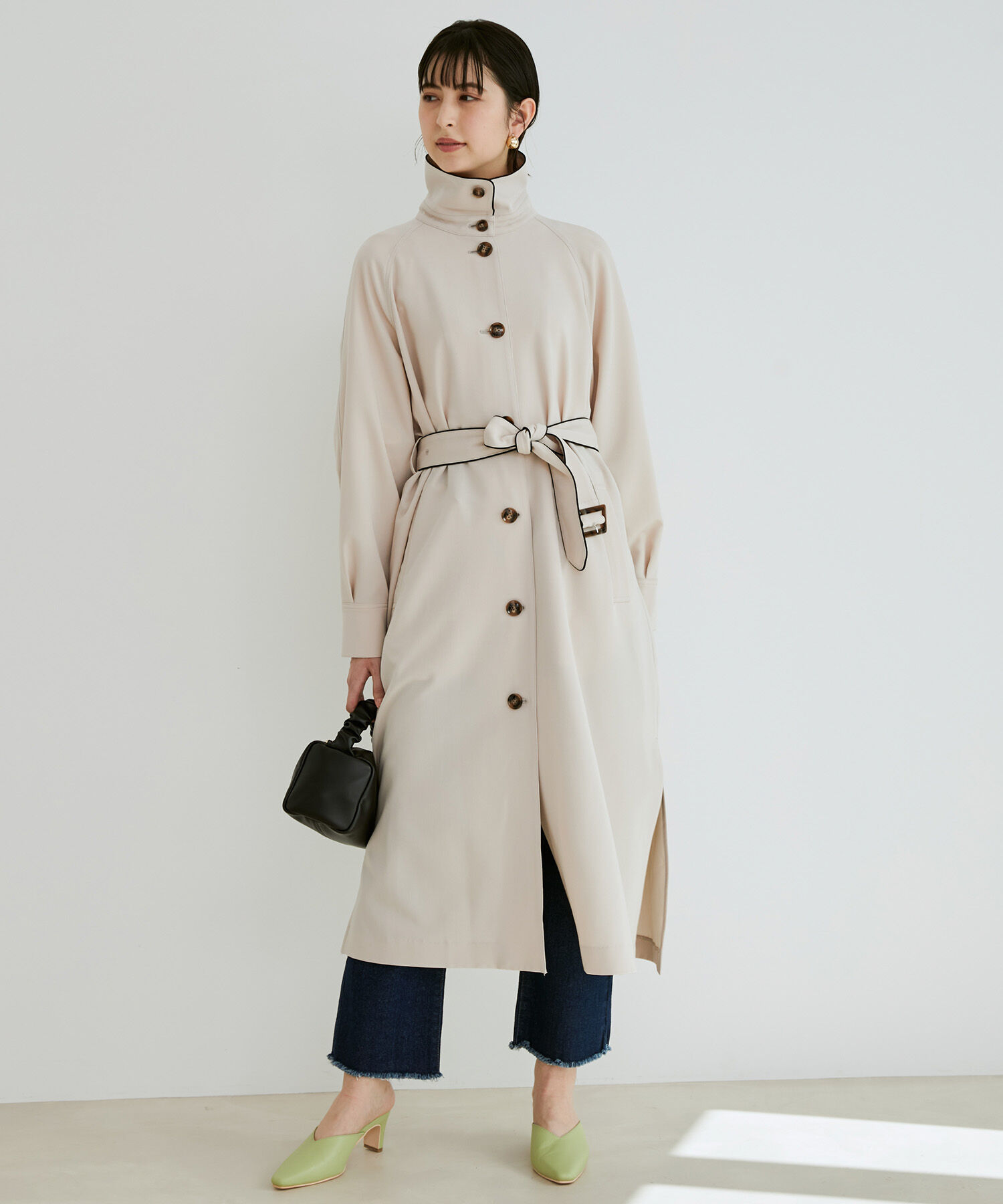 VIS「スタンドカラーコート」|トレンチコート|