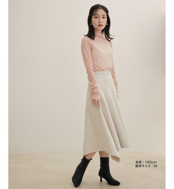 VIS「エコスエードアシンメトリーフレアスカート【sustainable】」|スカート|