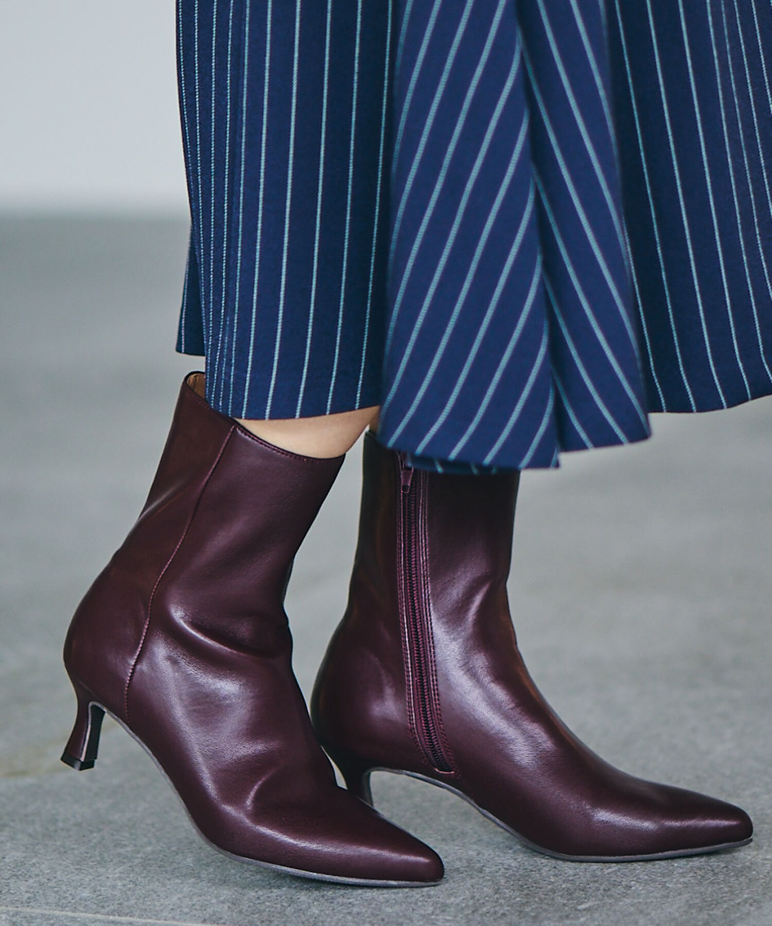 Juze「【生活防水・抗菌防臭】リサイクルレザーポインテッドミドルブーツ【sustainable】」|その他|