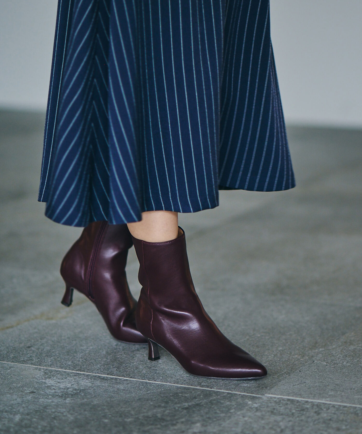 Juze「【生活防水・抗菌防臭】リサイクルレザーポインテッドミドルブーツ【sustainable】」|その他|ブラウン(22)