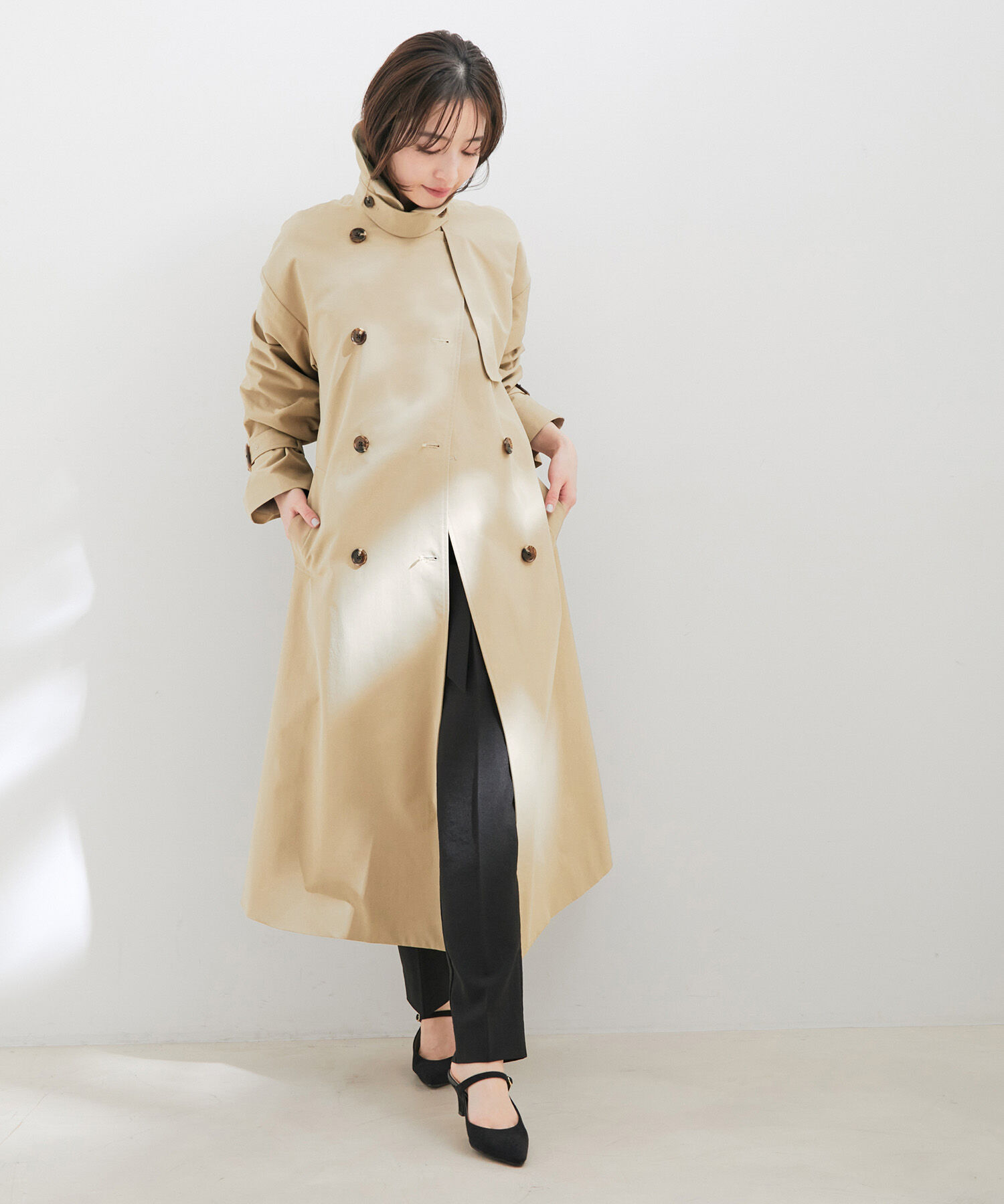 VIS「【撥水・花粉ガード】オーバーサイズトレンチコート」|トレンチコート|