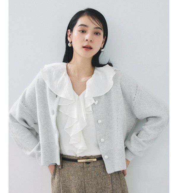 VIS「ハートアソートパール釦ラメミックスカーディガン/イージーケア・一部WEB限定カラー」|カーディガン|