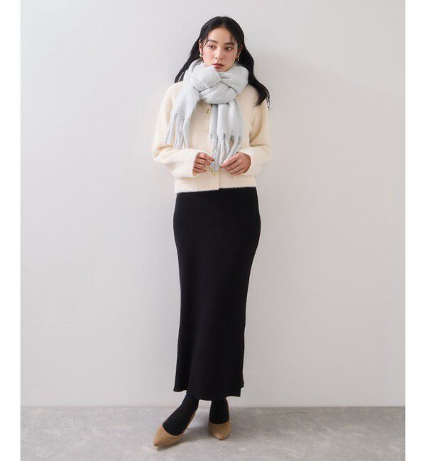 VIS「ふわふわフリンジマフラー/静電気防止」|マフラー|