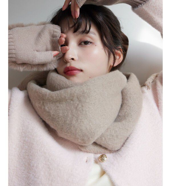 VIS「ふわふわフリンジマフラー/静電気防止」|マフラー|