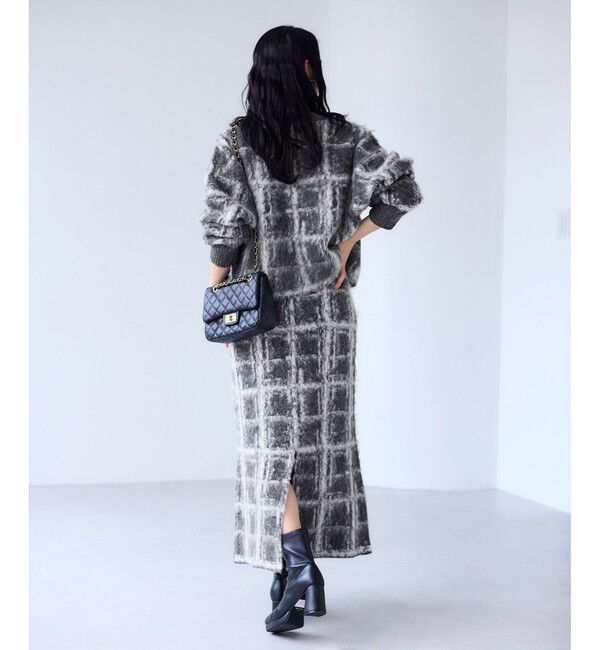 VIS「チェックアソートシャギーニットスカート/セットアップ対応」|スカート|