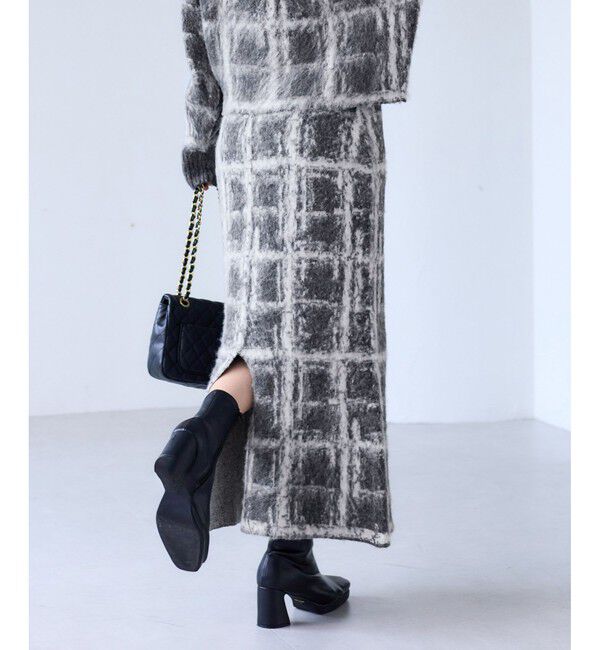 VIS「チェックアソートシャギーニットスカート/セットアップ対応」|スカート|