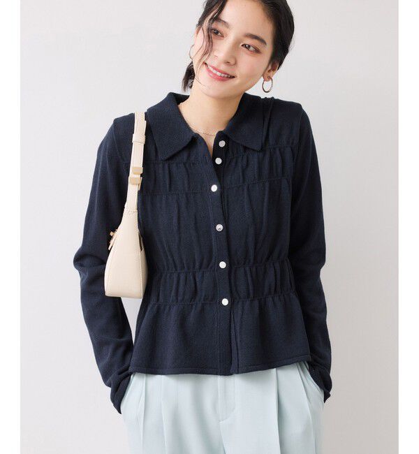 VIS「ギャザーニットカーデ」|カーディガン|