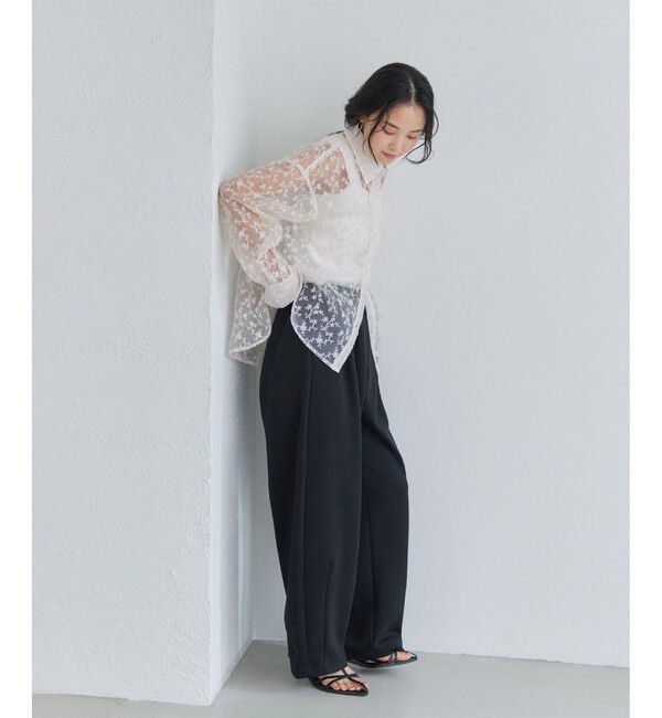 VIS「刺しゅうレースオーバーシャツ」|シャツ・ブラウス|