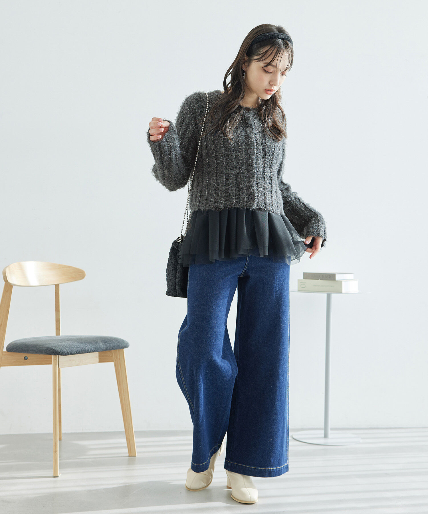 Rope&rsquo;Picnic「【一部店舗限定】2WAY/ラメフェザーカーディガン」|カーディガン|