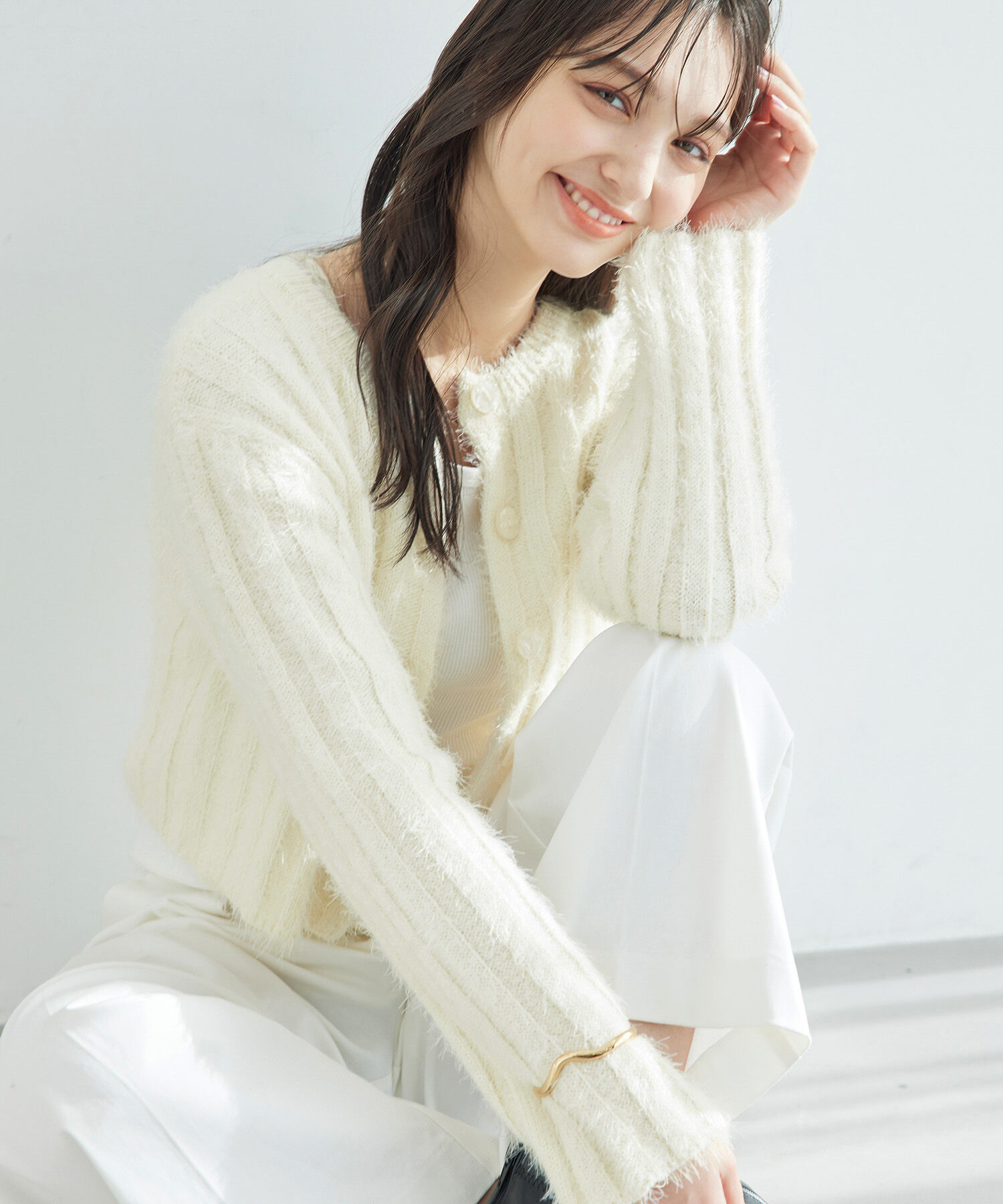 Rope&rsquo;Picnic「【一部店舗限定】2WAY/ラメフェザーカーディガン」|カーディガン|