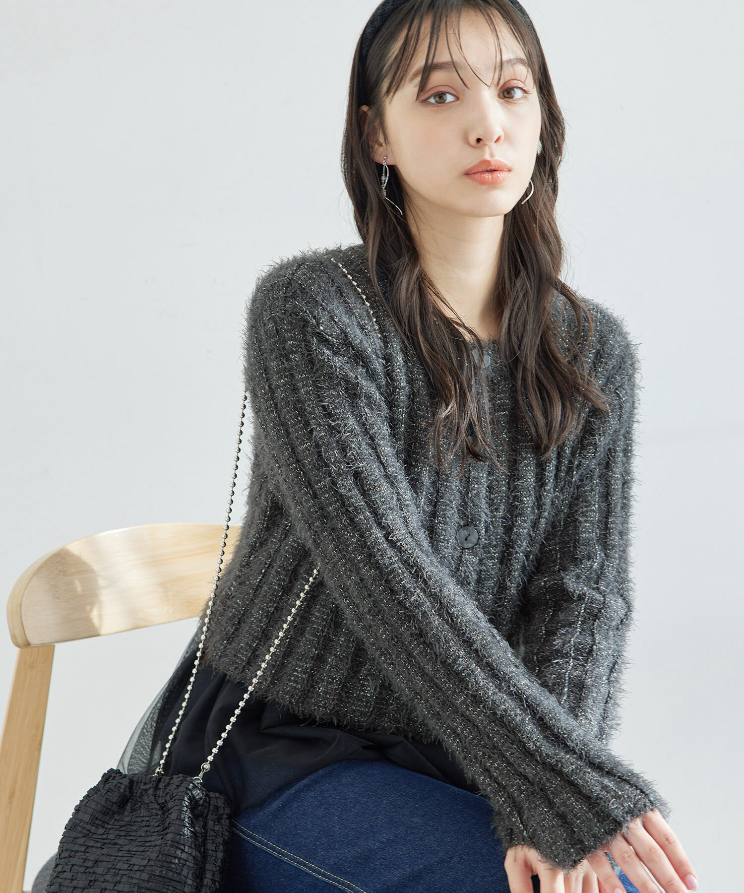 Rope&rsquo;Picnic「【一部店舗限定】2WAY/ラメフェザーカーディガン」|カーディガン|