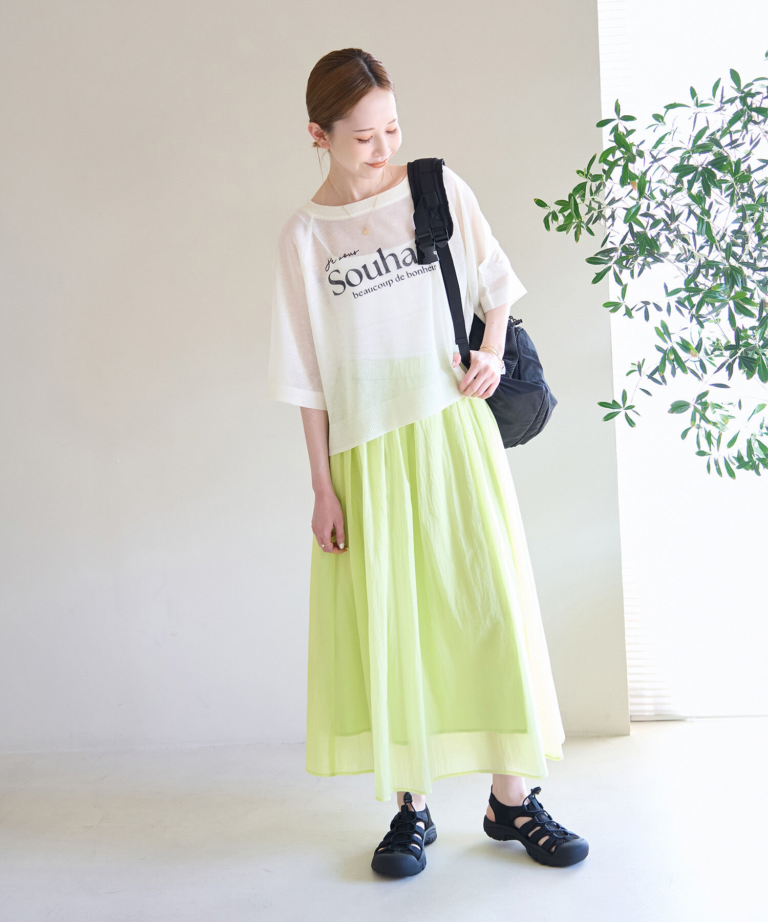 Rope&rsquo;Picnic「シアーナイロンギャザースカート」|スカート|