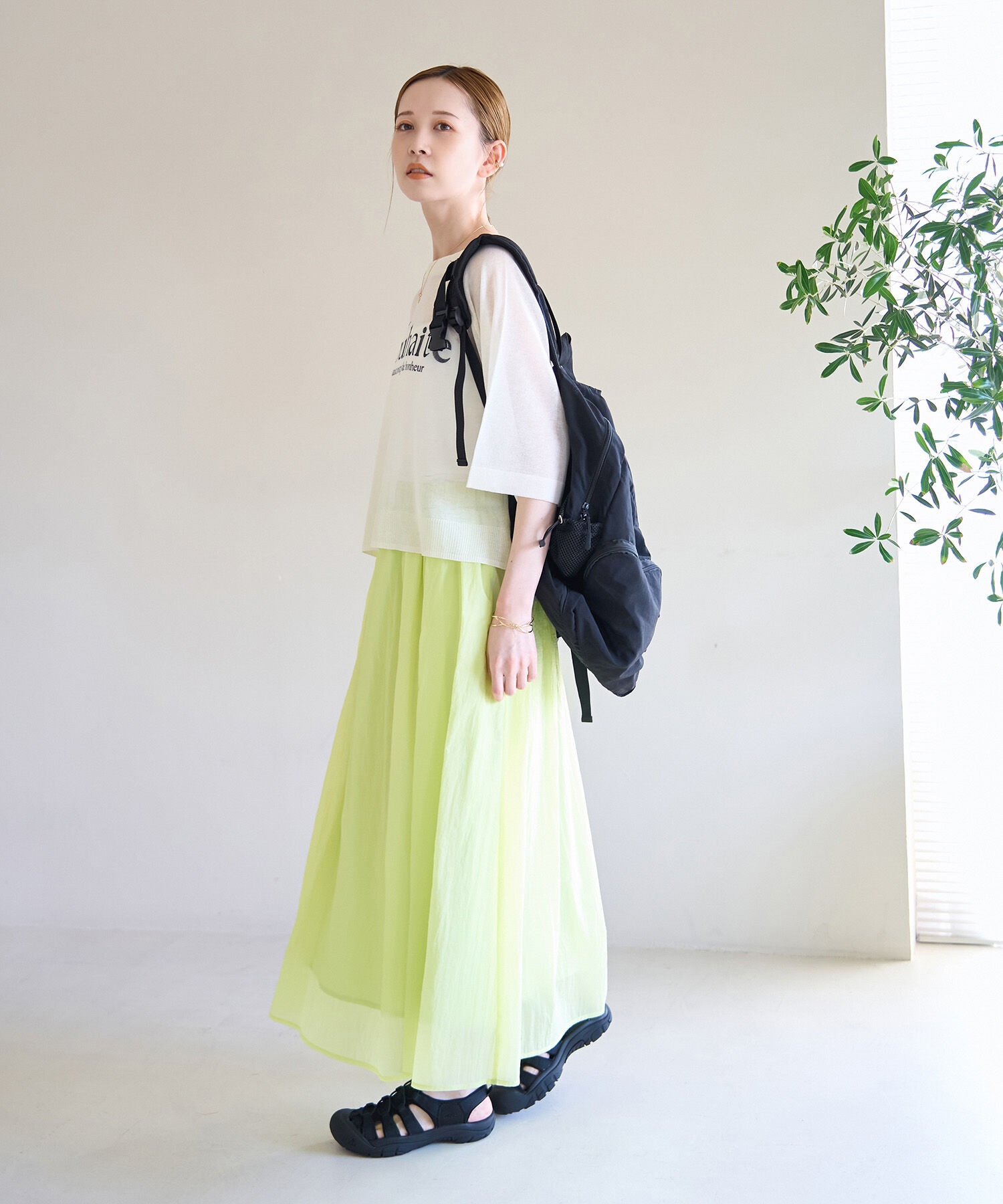 Rope&rsquo;Picnic「シアーナイロンギャザースカート」|スカート|