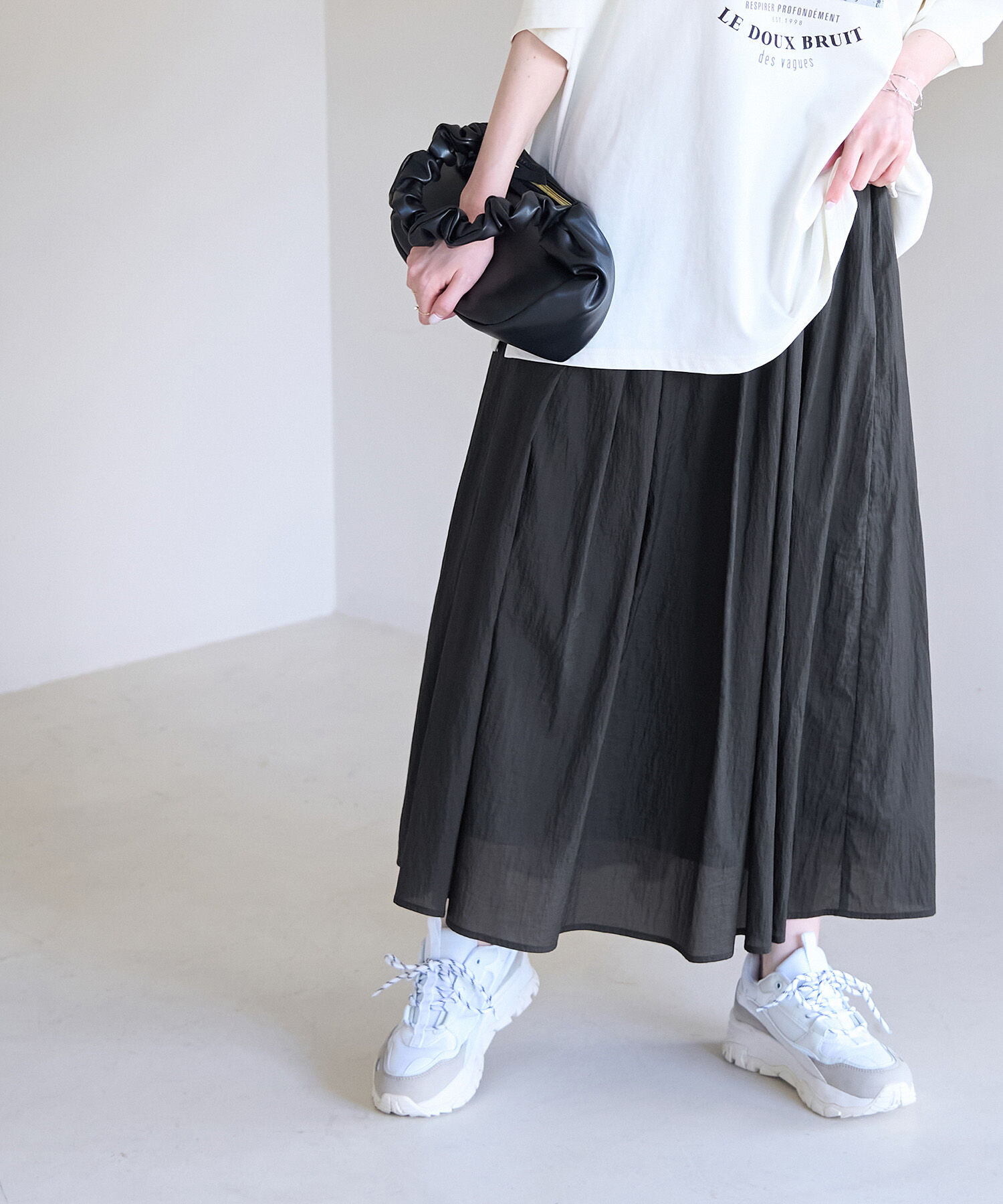 Rope&rsquo;Picnic「シアーナイロンギャザースカート」|スカート|