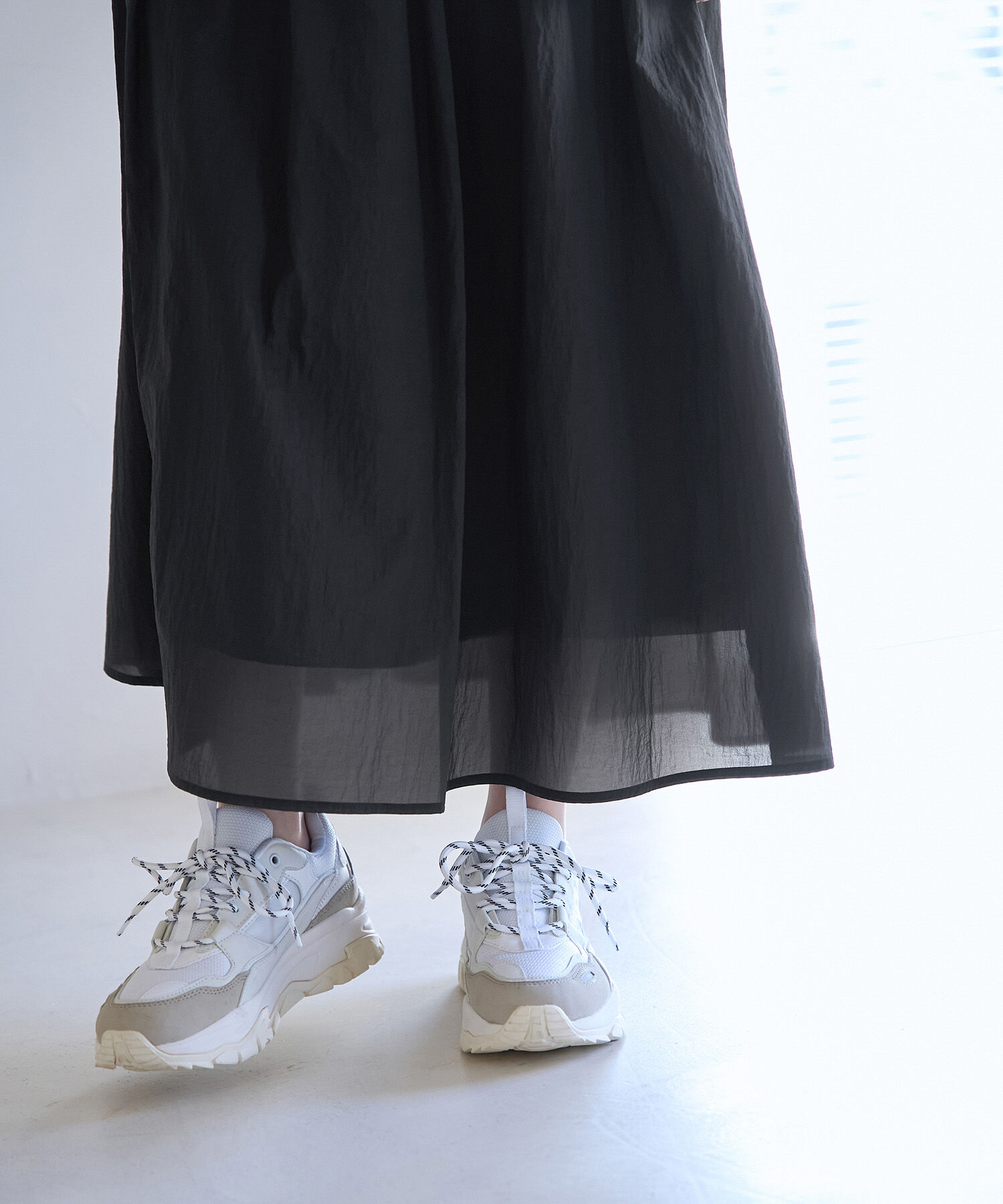 Rope&rsquo;Picnic「シアーナイロンギャザースカート」|スカート|