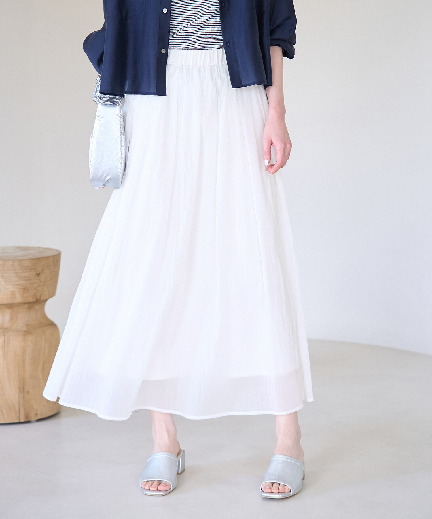 Rope&rsquo;Picnic「シアーナイロンギャザースカート」|スカート|