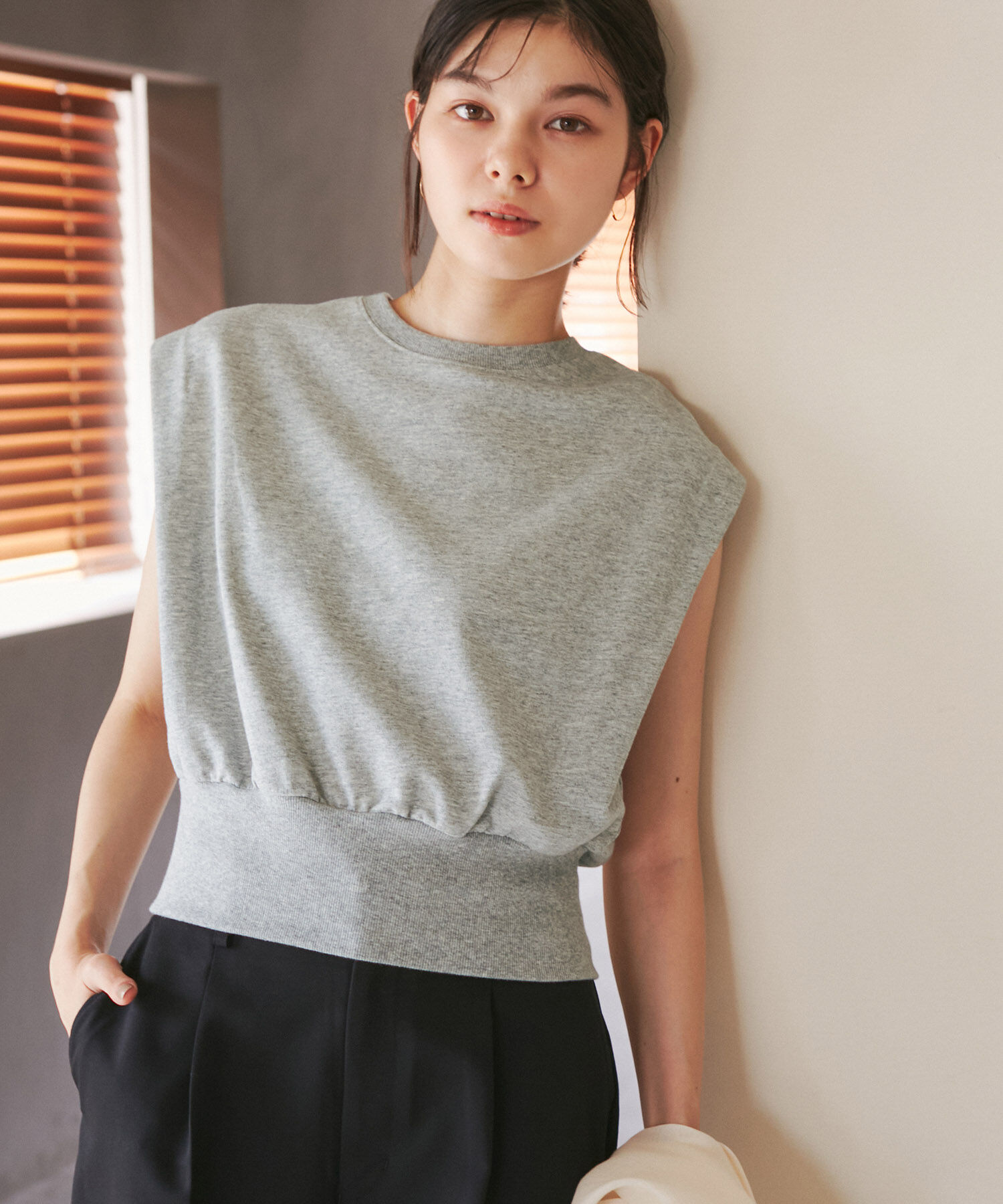 ROPE' PICNIC R「汗染み防止/バックスリットフレンチスリーブミニ裏毛プルオーバー」|スウェット・ジャージ|