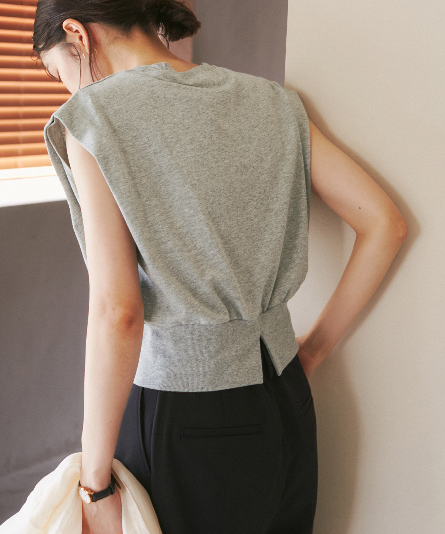 ROPE' PICNIC R「汗染み防止/バックスリットフレンチスリーブミニ裏毛プルオーバー」|スウェット・ジャージ|