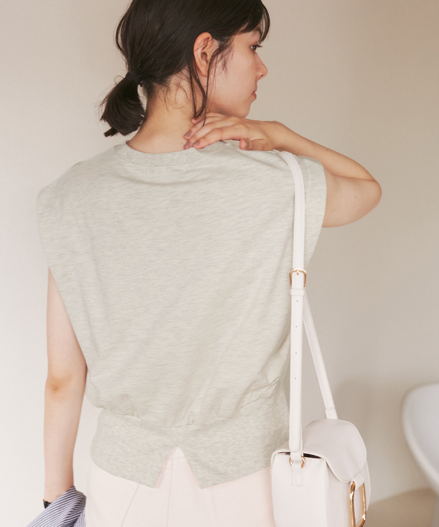 ROPE' PICNIC R「汗染み防止/バックスリットフレンチスリーブミニ裏毛プルオーバー」|スウェット・ジャージ|