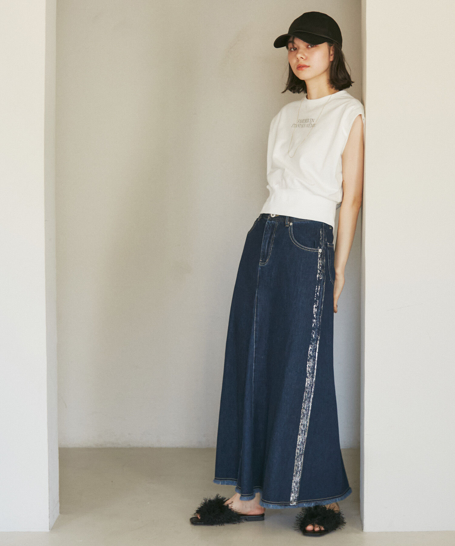 ROPE' PICNIC R「汗染み防止/バックスリットフレンチスリーブミニ裏毛プルオーバー」|スウェット・ジャージ|