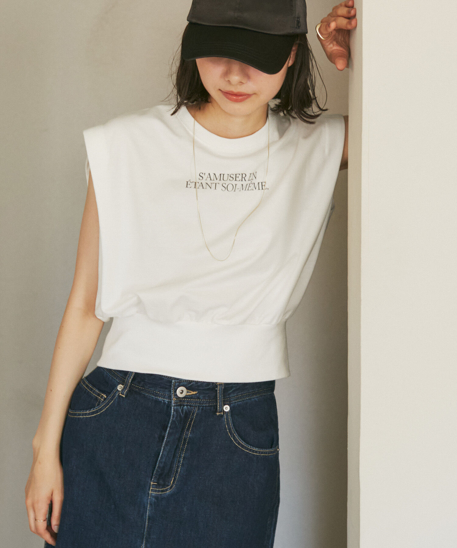 ROPE' PICNIC R「汗染み防止/バックスリットフレンチスリーブミニ裏毛プルオーバー」|スウェット・ジャージ|