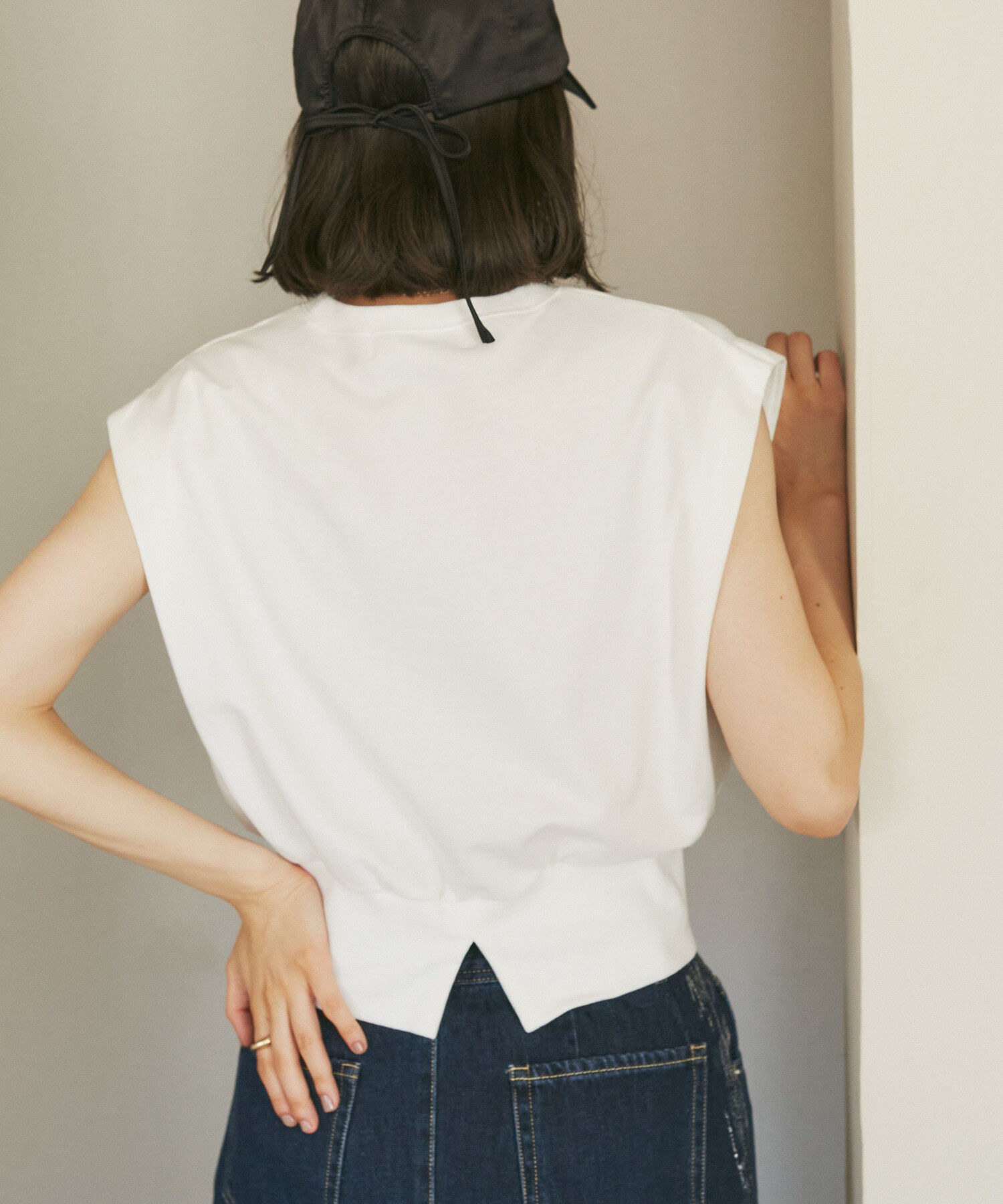 ROPE' PICNIC R「汗染み防止/バックスリットフレンチスリーブミニ裏毛プルオーバー」|スウェット・ジャージ|