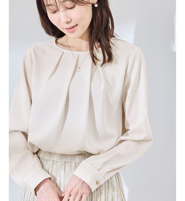 Rope&rsquo;Picnic「【WEB限定カラー】多機能ランダムタックブラウス/セレモニー・通勤対応」|シャツ・ブラウス|