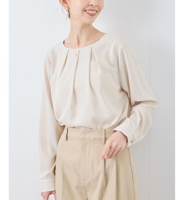 Rope&rsquo;Picnic「【WEB限定カラー】多機能ランダムタックブラウス/セレモニー・通勤対応」|シャツ・ブラウス|