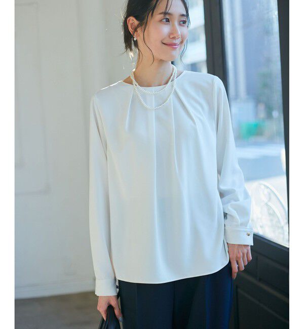 Rope&rsquo;Picnic「【WEB限定カラー】多機能ランダムタックブラウス/セレモニー・通勤対応」|シャツ・ブラウス|