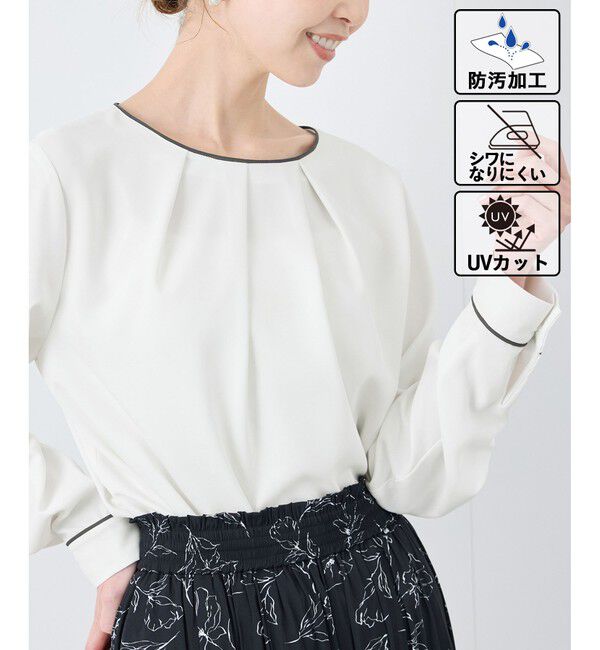 Rope&rsquo;Picnic「【WEB限定カラー】多機能ランダムタックブラウス/セレモニー・通勤対応」|シャツ・ブラウス|キナリ系(18)