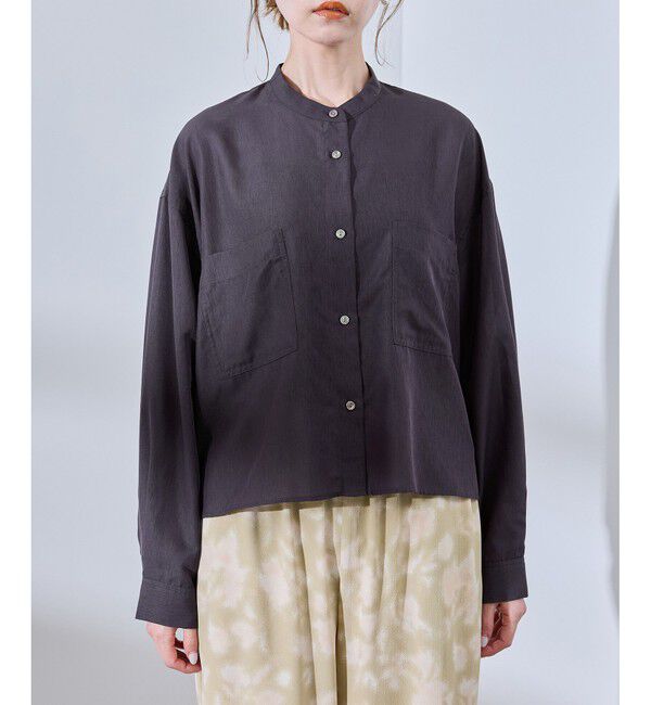 Rope&rsquo;Picnic「着丈が選べるバンドカラー無地シアーシャツ」|シャツ・ブラウス|