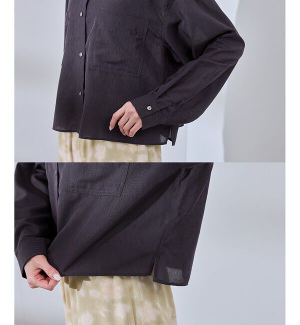 Rope&rsquo;Picnic「着丈が選べるバンドカラー無地シアーシャツ」|シャツ・ブラウス|