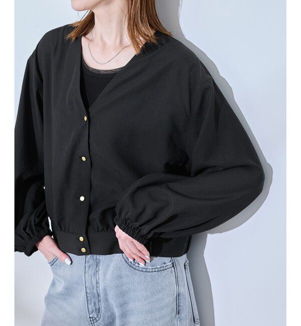 Rope&rsquo;Picnic「ブラウスカーディガン」|カーディガン|ブラック(01)