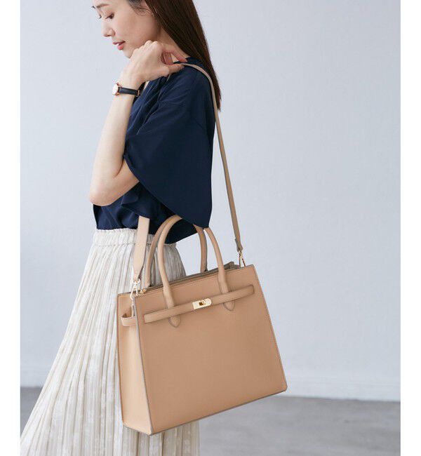 ROPE PICNIC PASSAGE「【WEB限定】 ベルトデザインスクエアトートバッグ/通勤対応」|トートバッグ|