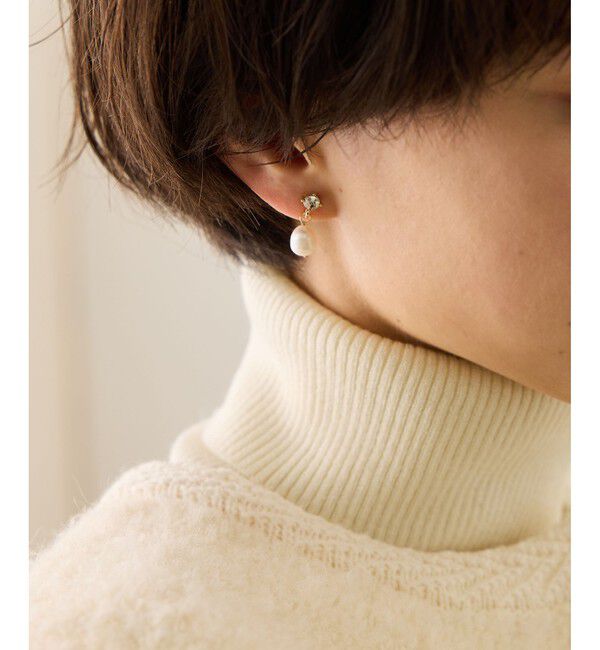 ROPE PICNIC PASSAGE「淡水パール&times;ガラスピアス」|ピアス|