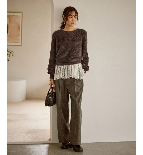 Rope&rsquo;Picnic「ショートフェザーニットプルオーバー」|ニット・セーター|